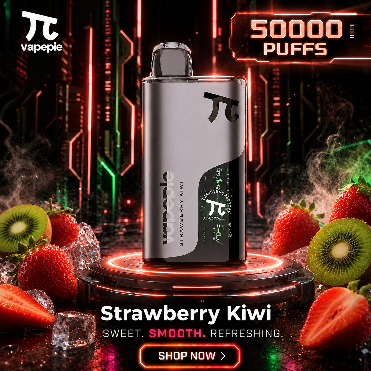 Strawberry Kiwi丨50000 Puffs Rechargeable Disposable Vape