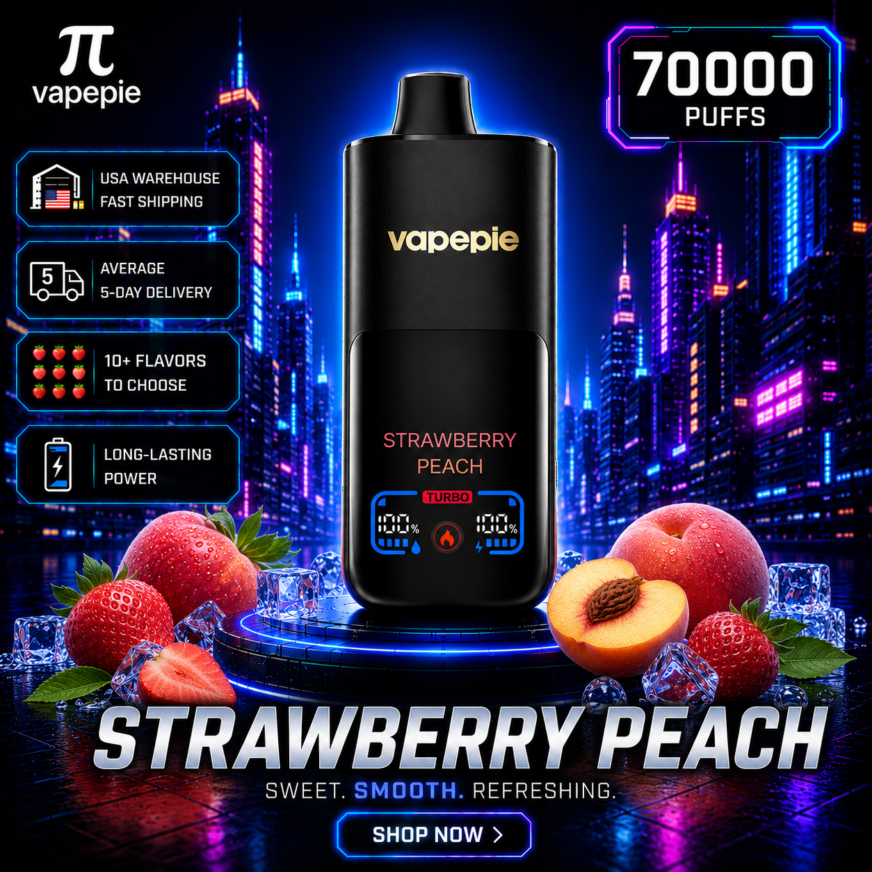 Strawberry Peach | 70000 Puffs