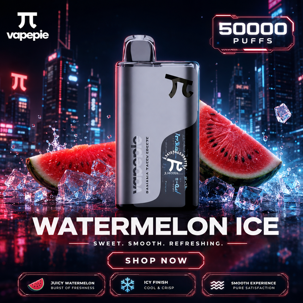 Watermelon Ice丨50000 Puffs Rechargeable Disposable Vape