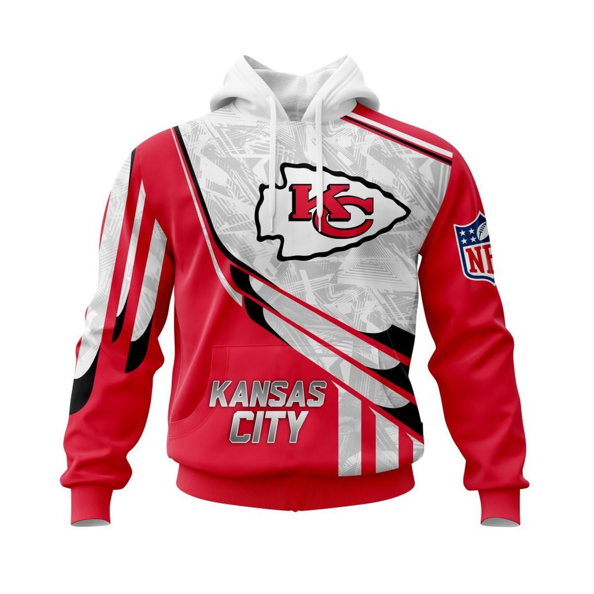 KANSAS CITY CHIEFS 3D HOODIE SKULL0801