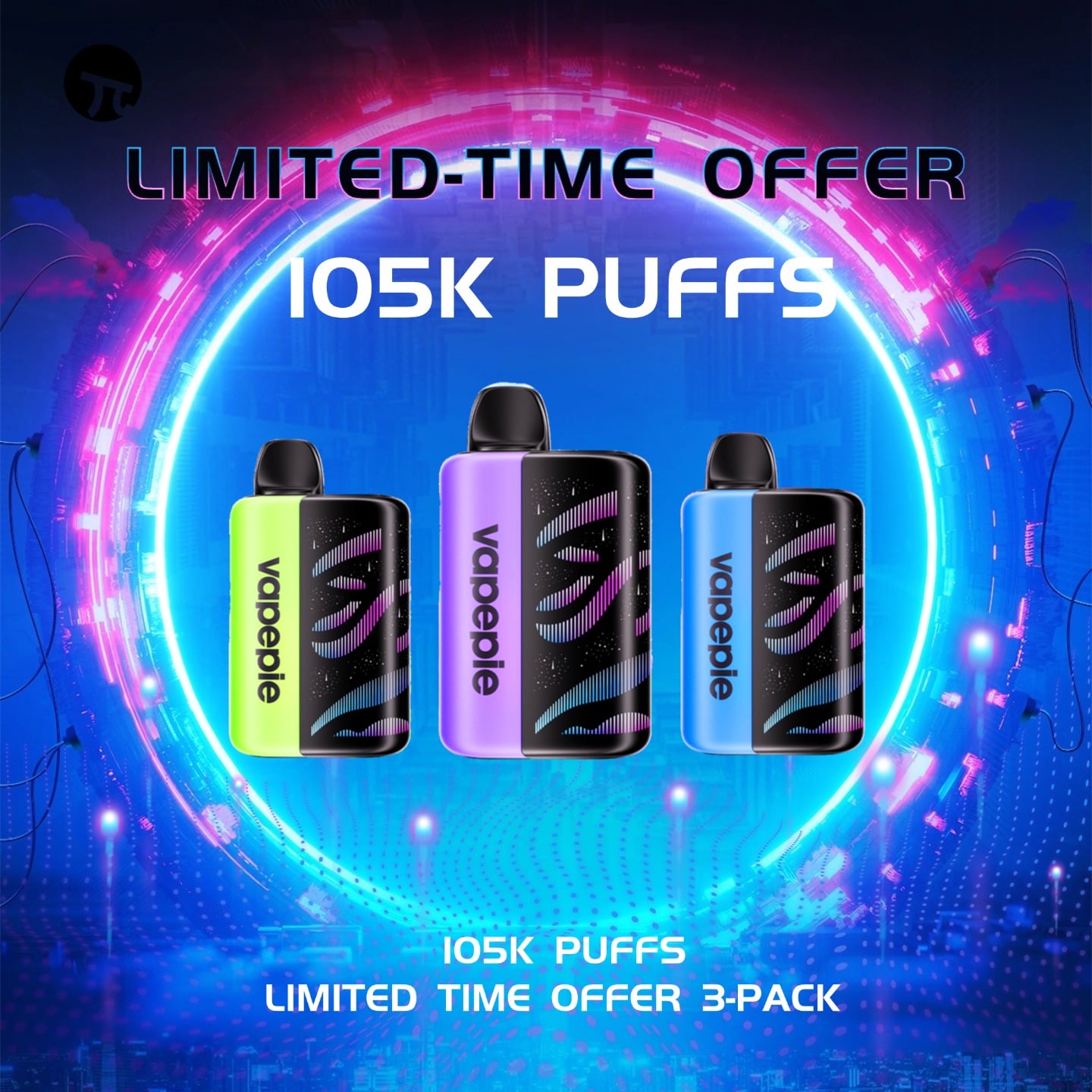 【105000 Puff】Vapepie Bestselling Item × 3 (35K Puff Vape × 3 )