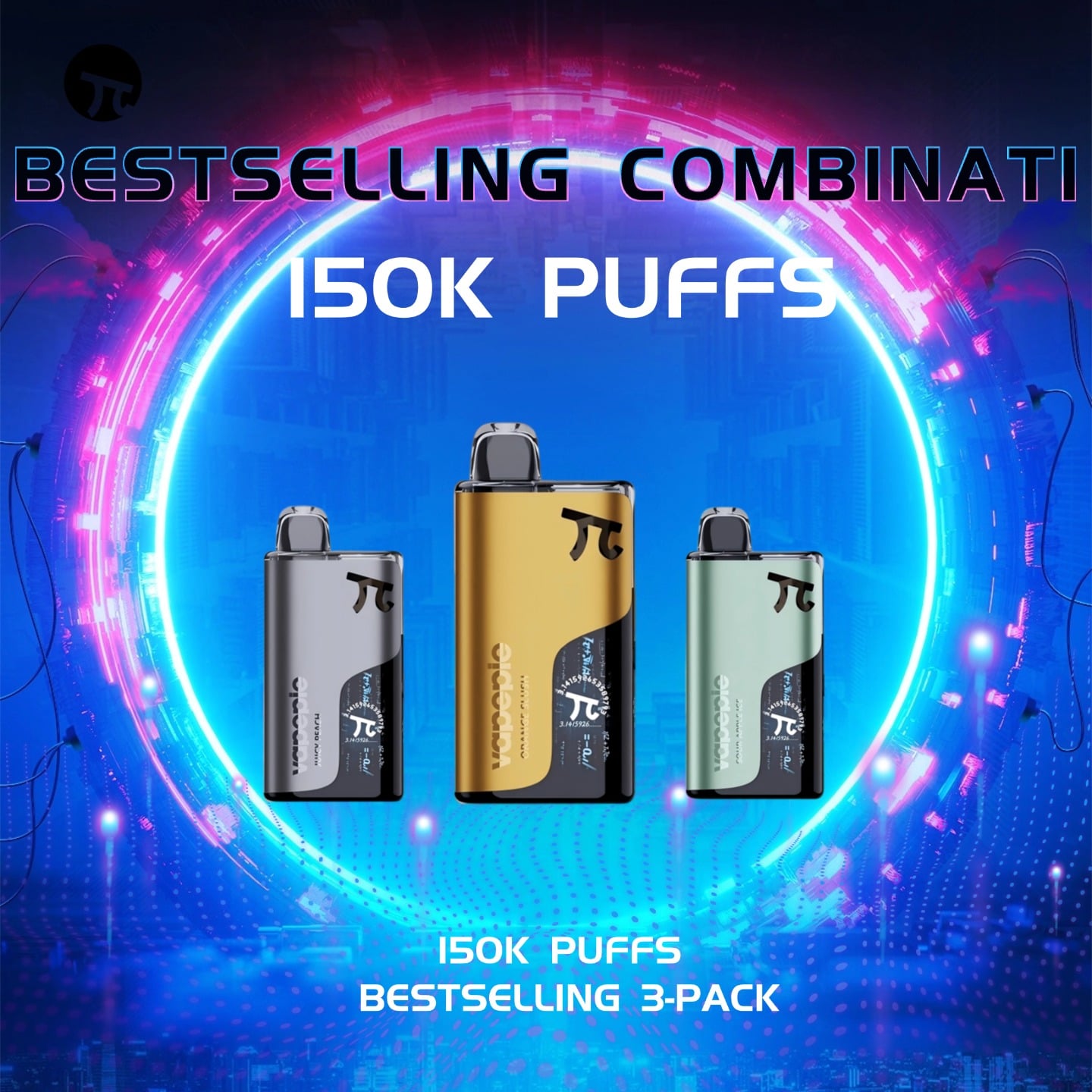 【150000 Puff】Vapepie Bestselling Item × 3 (50K Puff Vape × 3 )