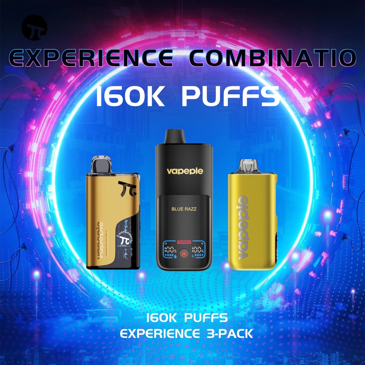 【160000 Puff】Vapepie Bestselling Item × 3 (70K Puff Vape + 50K Puff Vape + 40K Puff Vape)