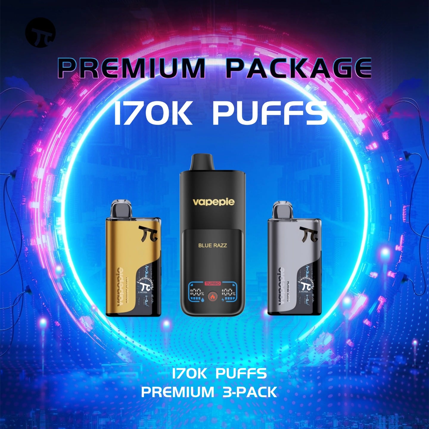 【170000 Puff】Vapepie Bestselling Item × 3 (70K Puff Vape + 50K Puff Vape × 2)