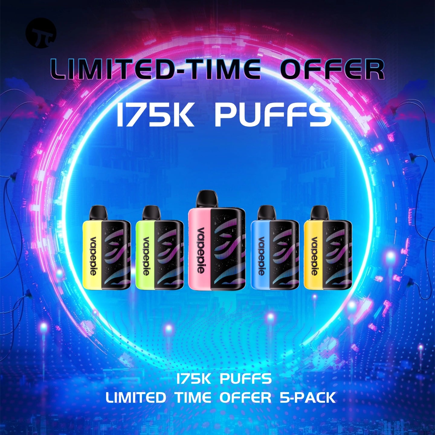 【175000 Puff】Vapepie Bestselling Item × 5 (35K Puff Vape × 5 )