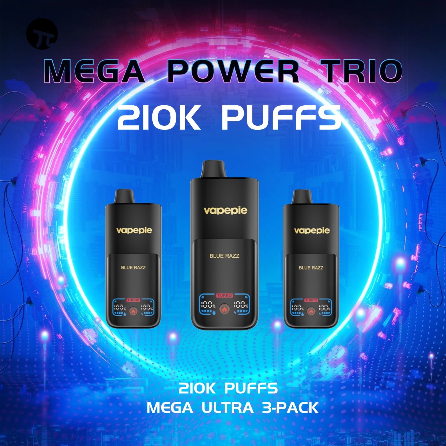 【210000 Puff】Vapepie Bestselling Item × 3 (70K Puff Vape × 3 )