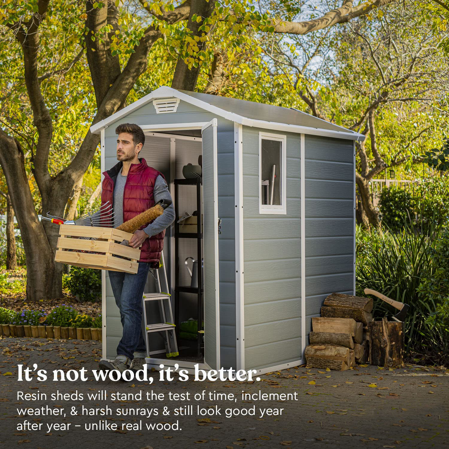 💥Clearance Sale💥Manor Resin Outdoor Storage Shed Kit-b