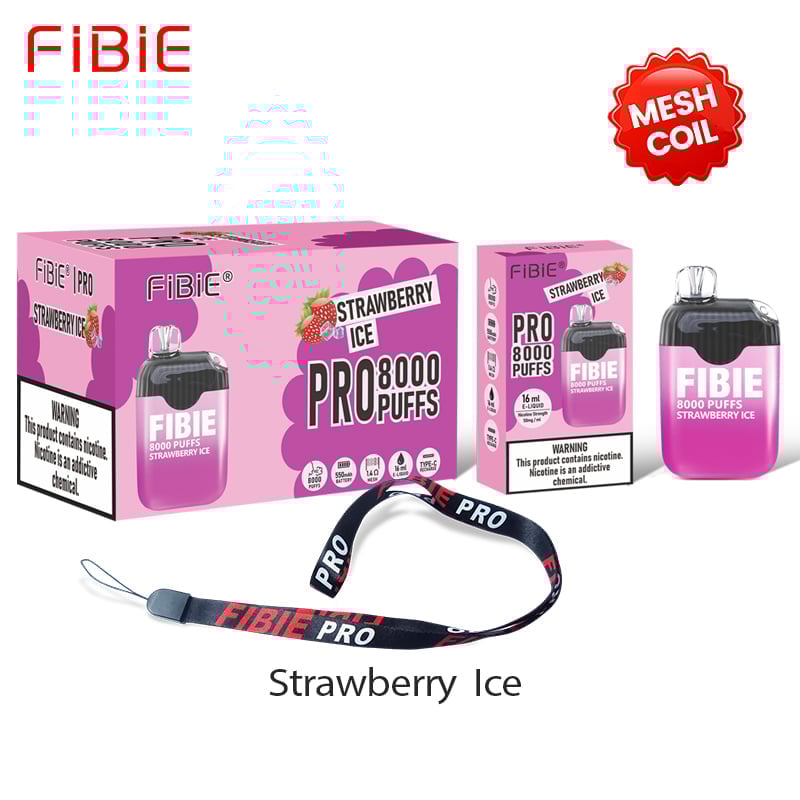 Strawberry Ice Flavor Vape | FIBIE 8000 Puffs Disposable
