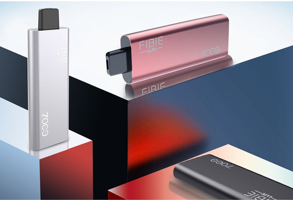 BLUEBERRY-PEACH -  FIBIE 7000 Puffs (Brushed metal housing)