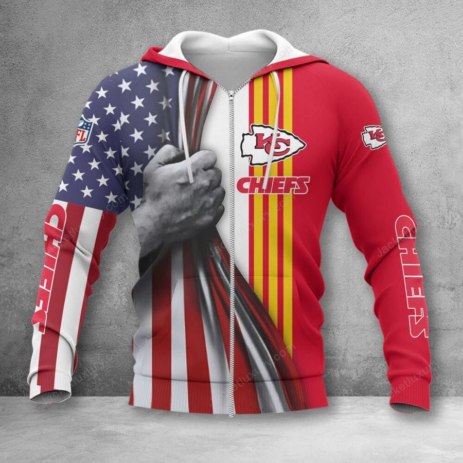 KANSAS CITY CHIEFS 3D HOODIE SKULL0804