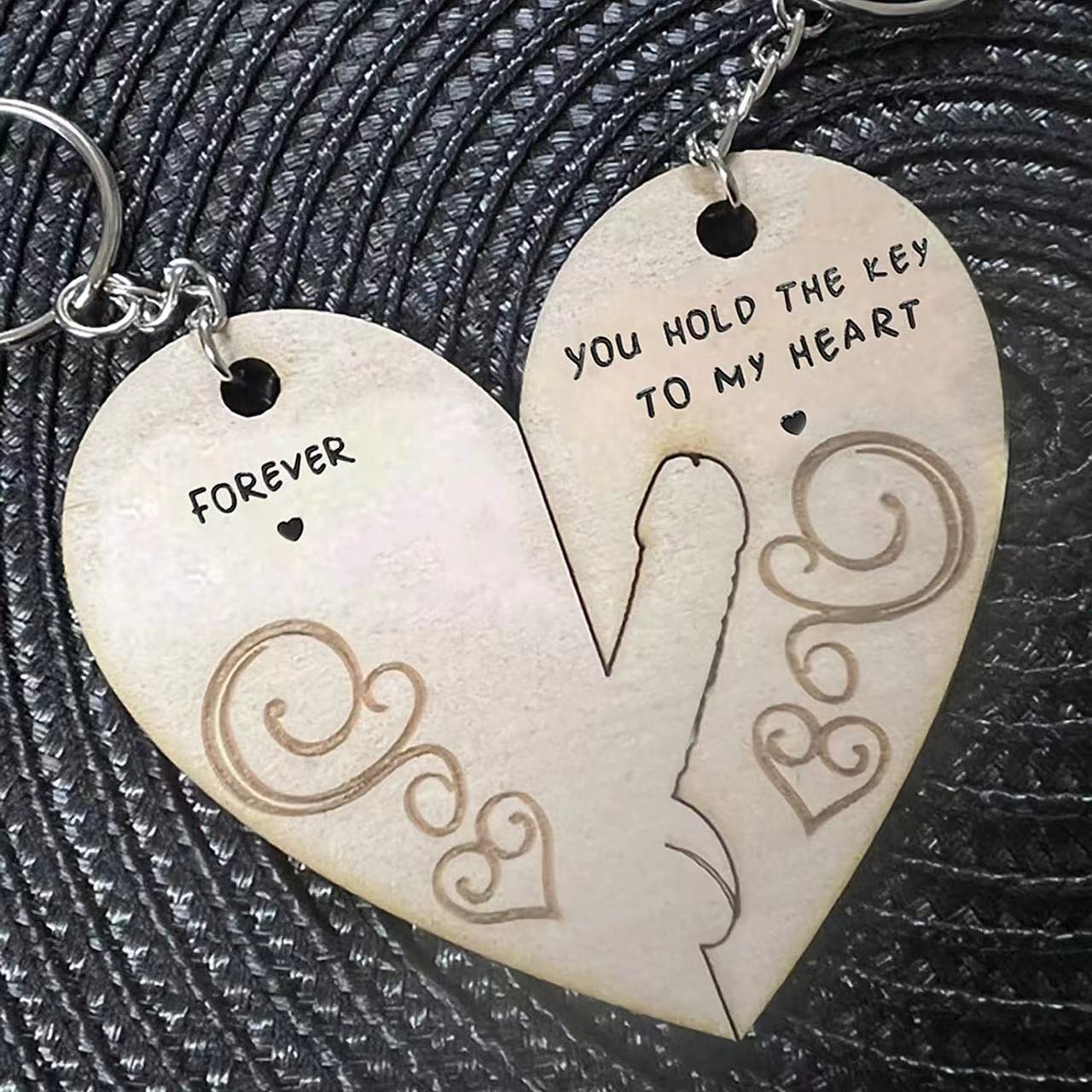 Last Day Promotion - 50% OFF) You Hold The Key to My Heart & Forever Couple Keychain