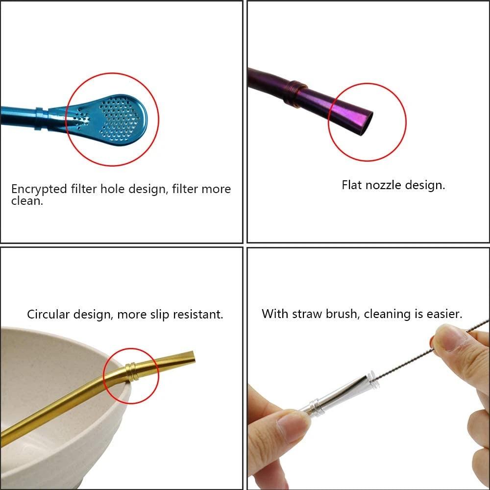 Higomore™ Straw Spoons Free Cleaning Brush