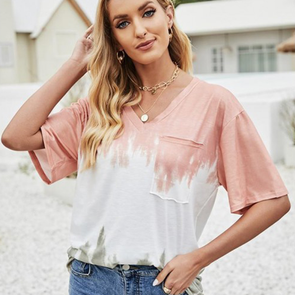 Castillotigo™ Camiseta tie-dye con cuello en V