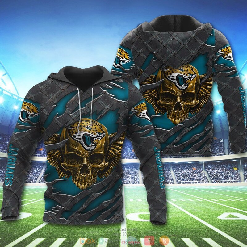 JACKSONVILLE JAGUARS WINGS SKULL 3D HOODIE