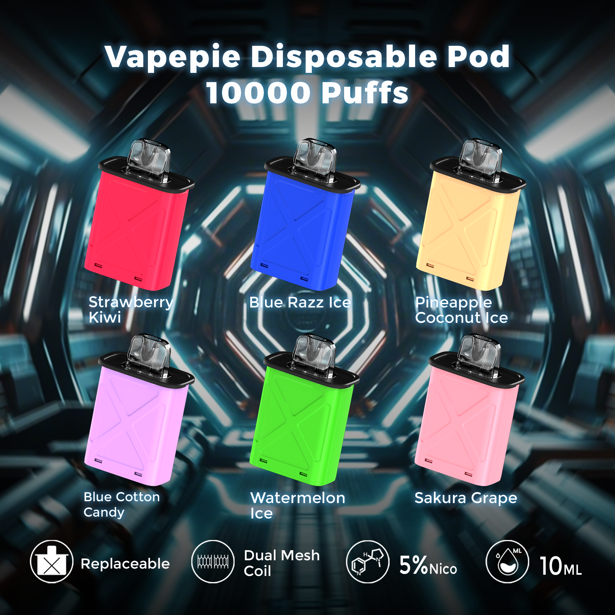 Vapepie Disposable Pod E-Liquid 10000 Puffs