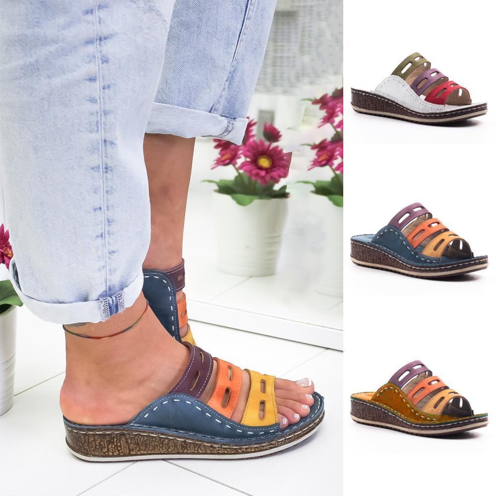 Castillotigo™Sandalia de costura de tres colores para mujer
