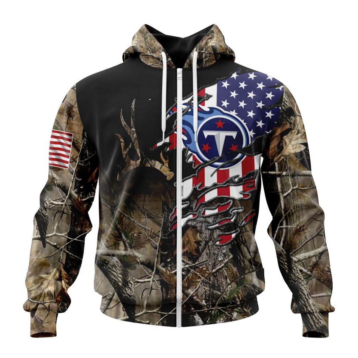 TENNESSEE TITANS 3D HOODIE CAMO REALTREE HUNTING