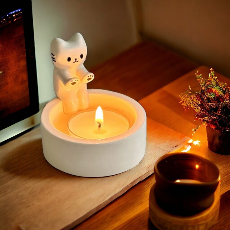 Cute Cat Candle Holder Derivemid
