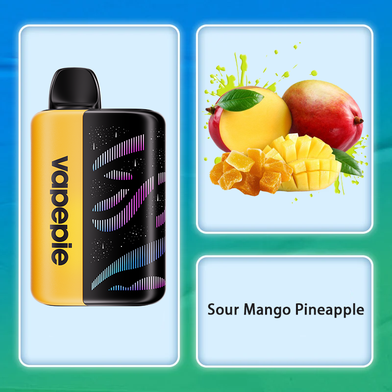 SOUR MANGO PINEAPPLE  & VAPEPIE Galactic Gleam 35000 Puffs Vape