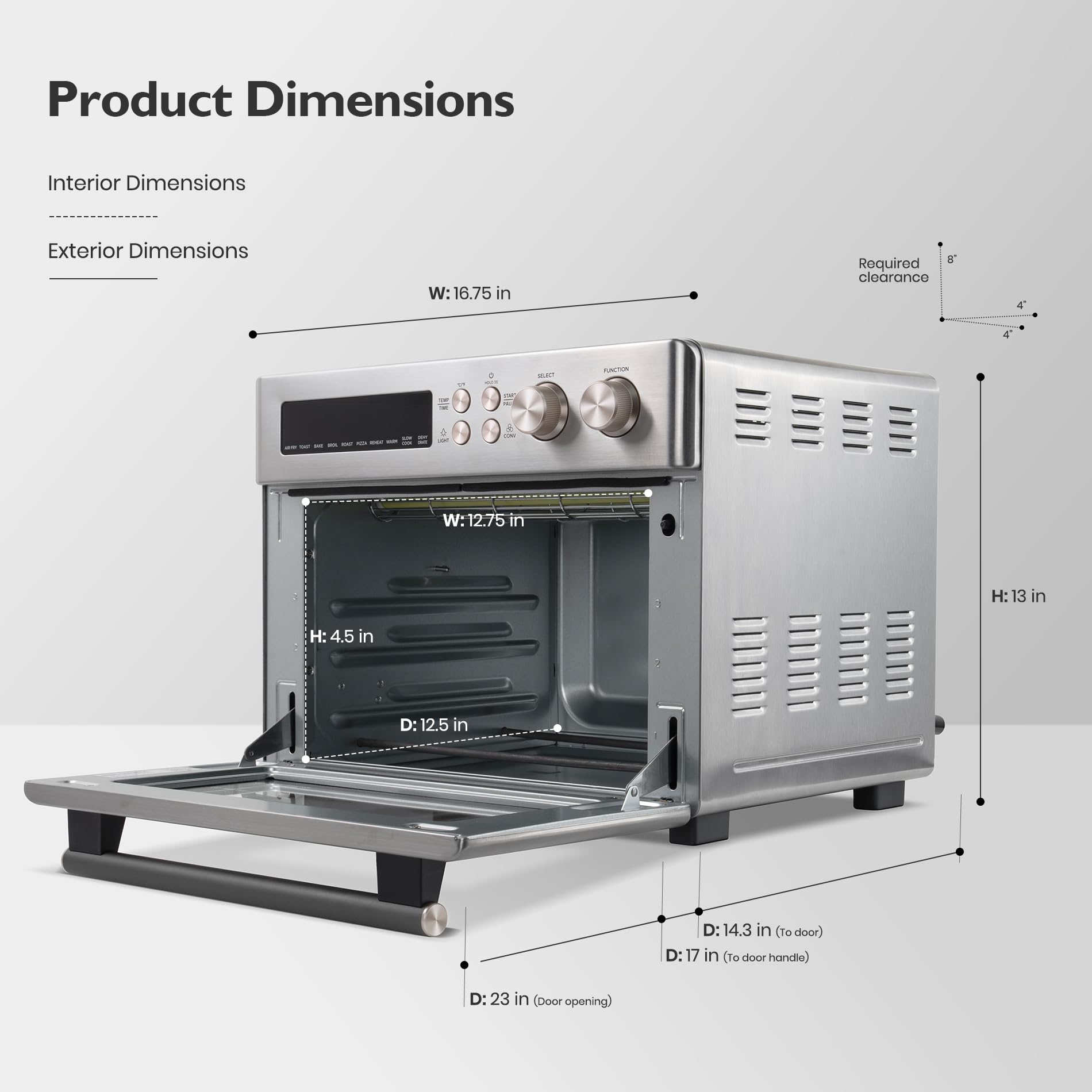 Horno freidora de aire con calefacción por infrarrojos Enviar accesorios