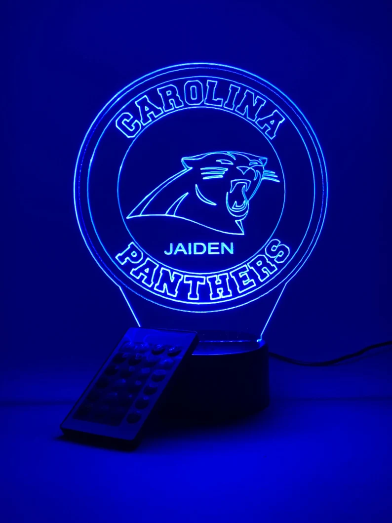 CAROLINA PANTHERS 3D LAMP PERSONALIZED
