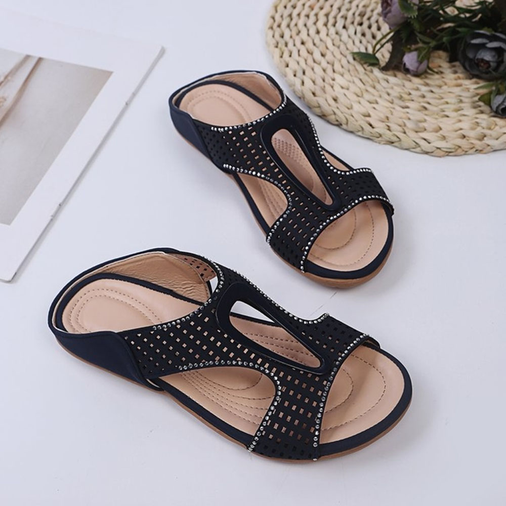 Castillotigo™ Nuevas sandalias huecas con diamantes de imitación para mujer