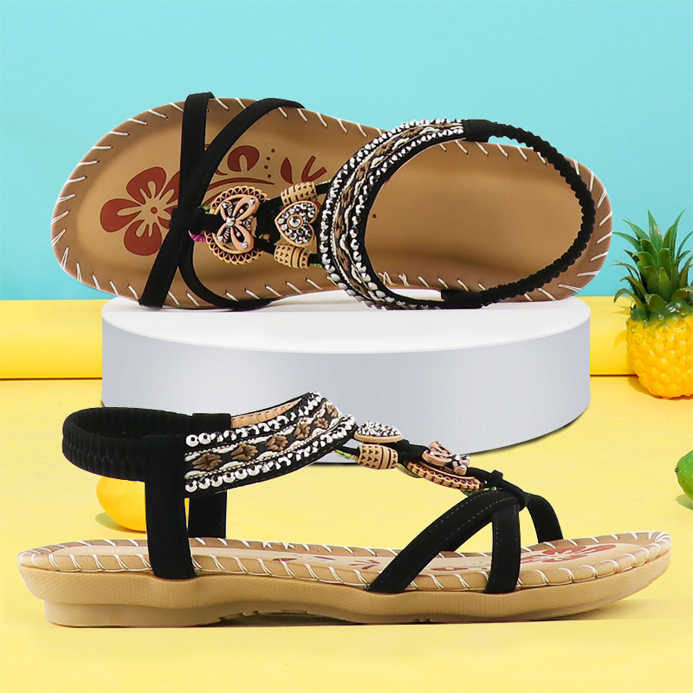 Castillotigo™ Nuevas sandalias de diamantes de imitación de flores de verano