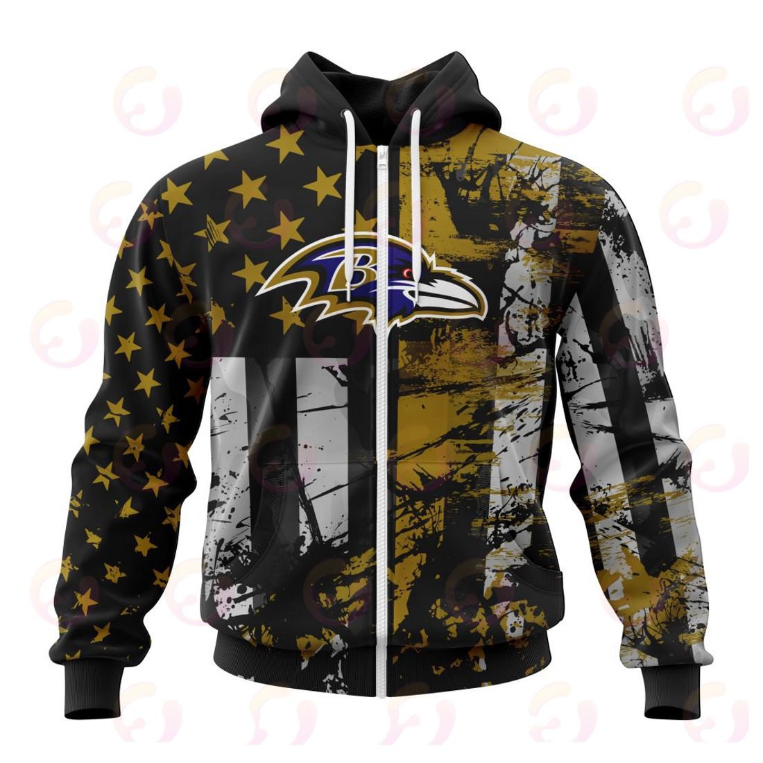 BALTIMORE RAVENS 3D HOODIE JERSEY FOR AMERICA
