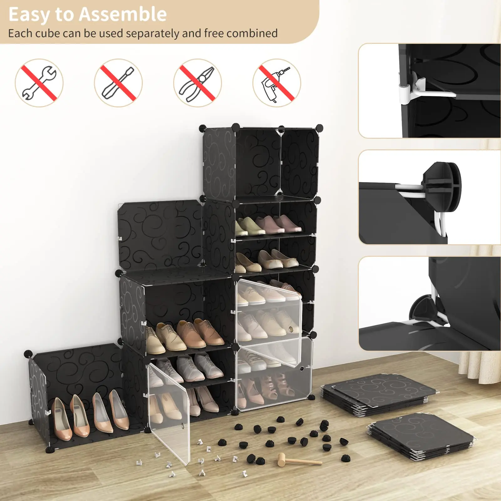 🎉Clearance only $9.99🎉Portable Shoe Rack Organizer with Door