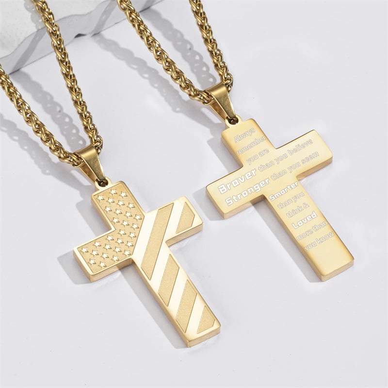 🔥LAST DAY 49% OFF -  50K+ SOLD! Almost Gone-💥Flag Cross Necklace