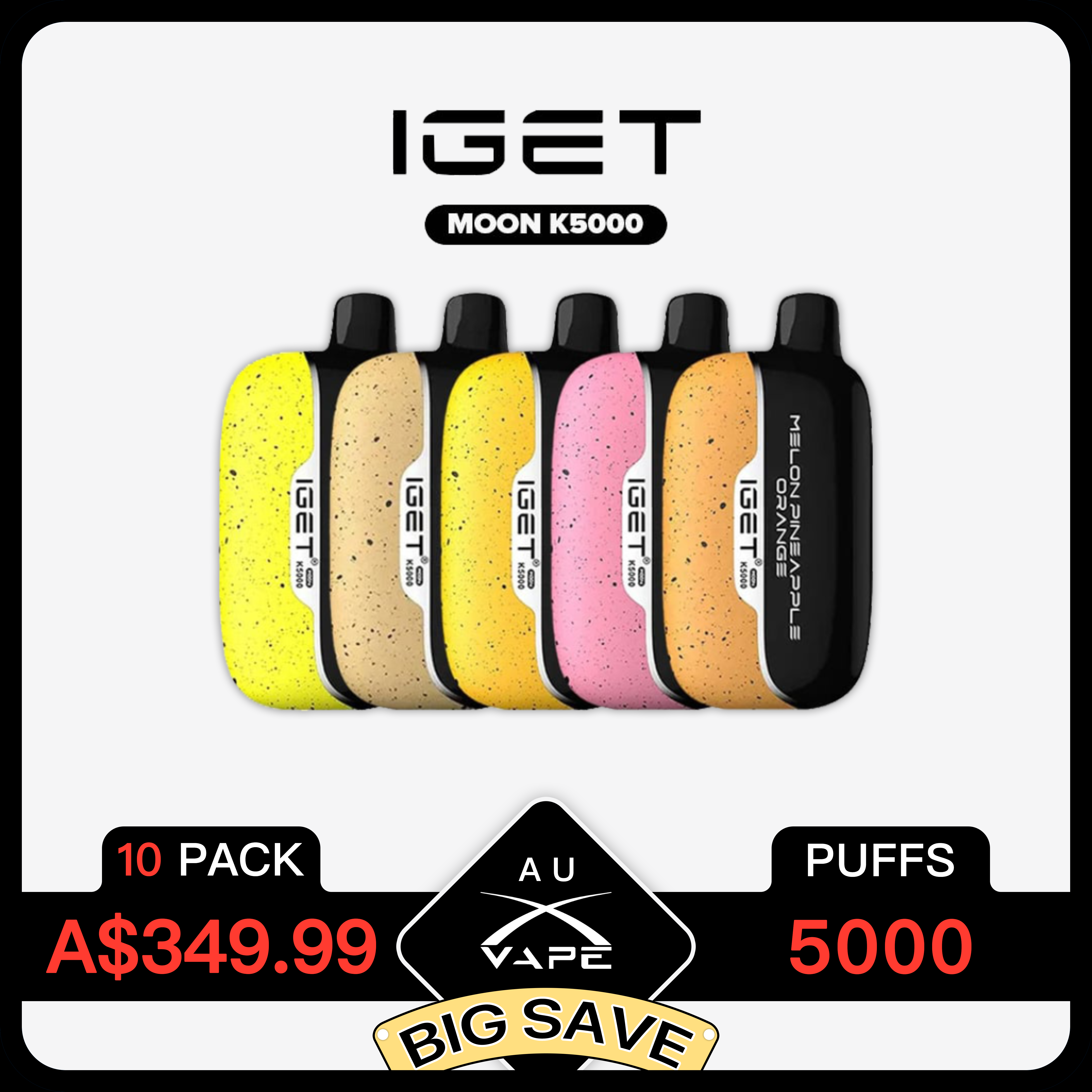 IGET Moon 5000 Puffs – 10 Pack