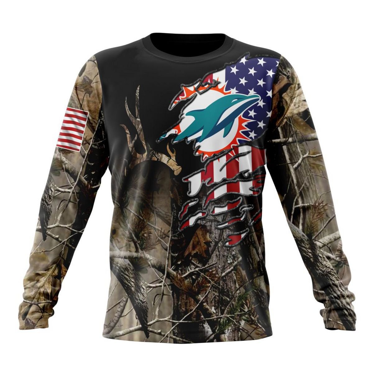 MIAMI DOLPHINS 3D HOODIE CAMO REALTREE HUNTING