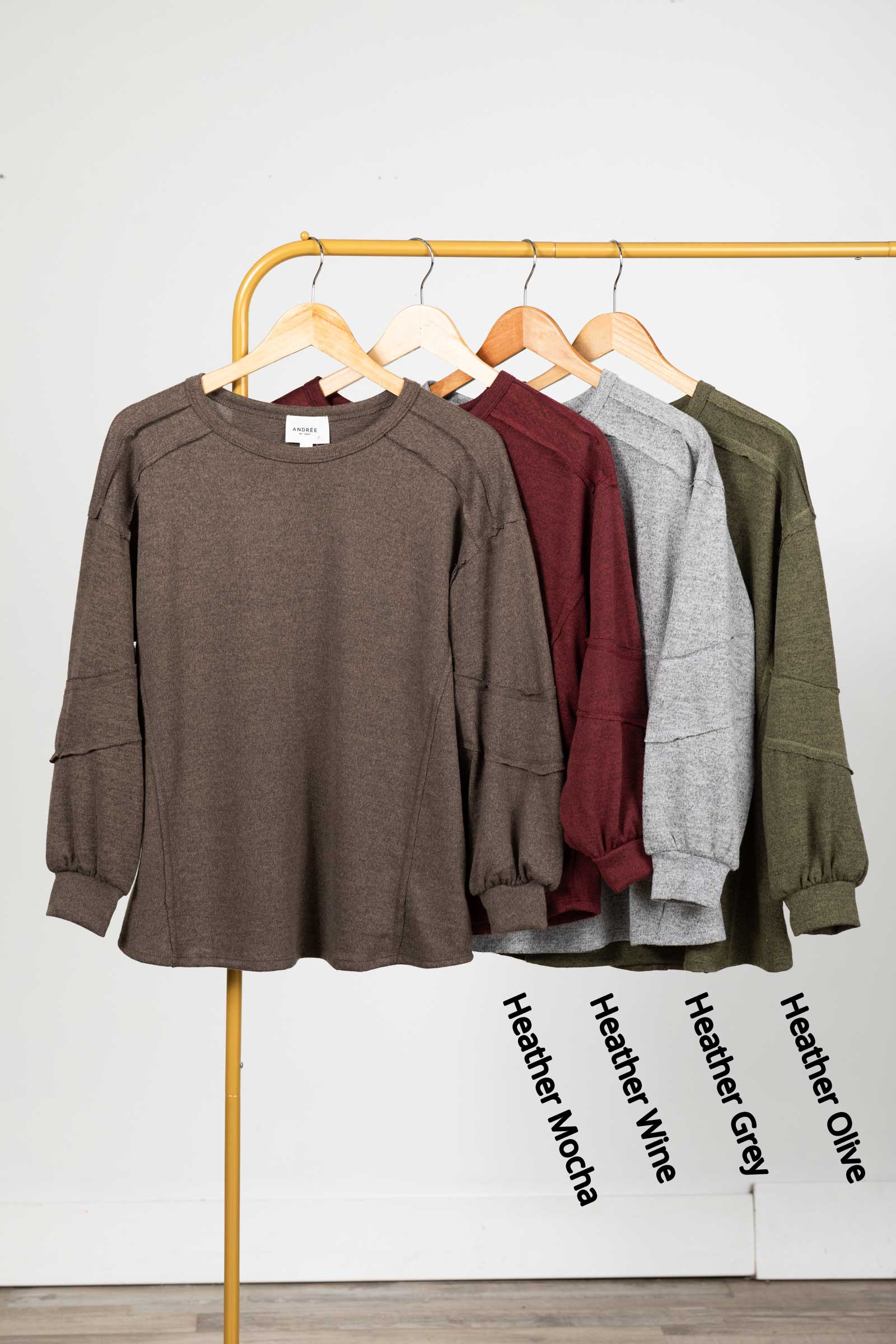 Solid Knit Long Sleeve With Exposed Seams