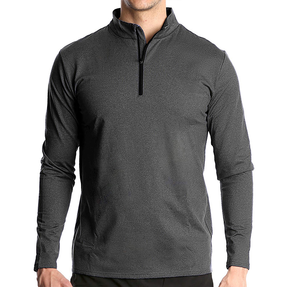 Castillotigo™ Camiseta deportiva de manga larga con media cremallera y secado rápido para hombre
