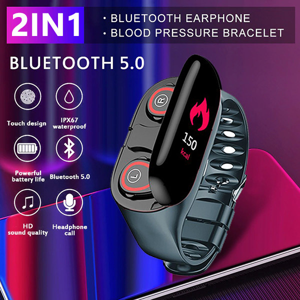 2 In 1 Smart Watch With Bluetooth Earbuds