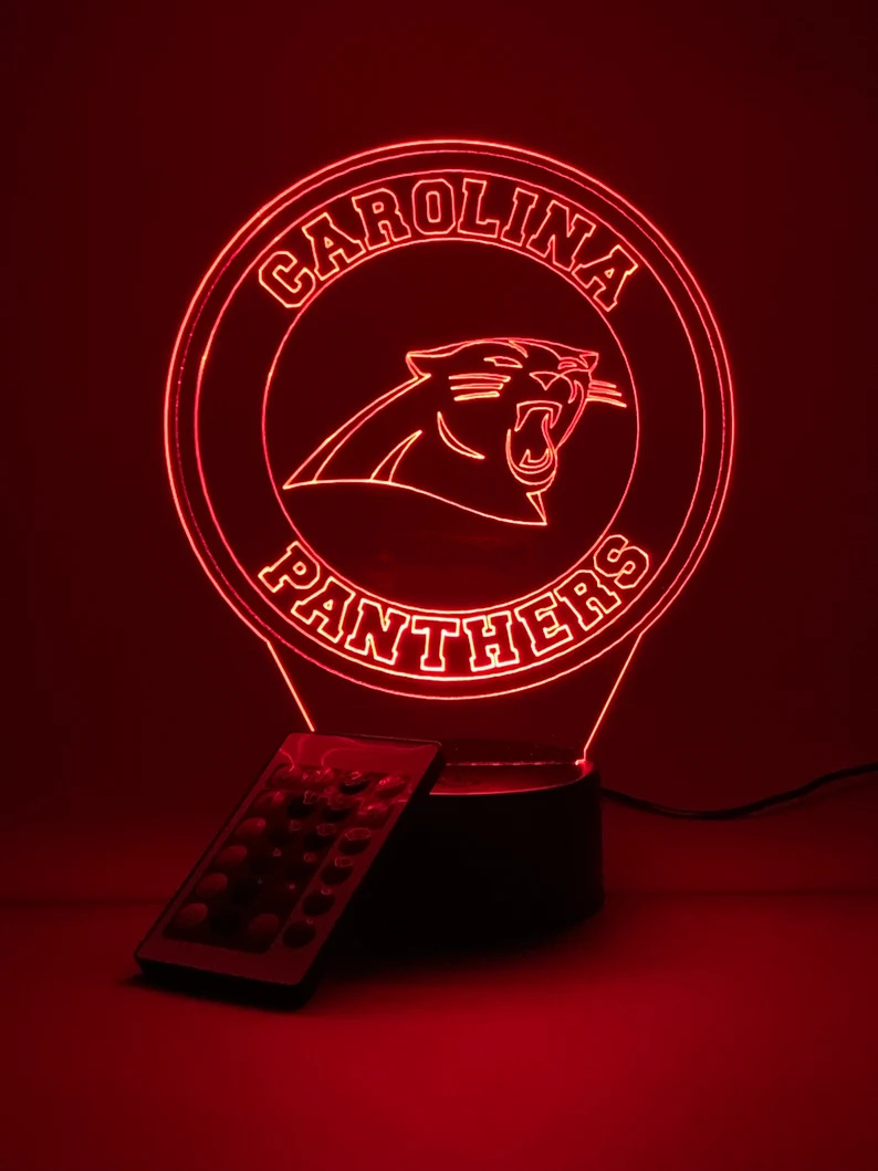 CAROLINA PANTHERS 3D LAMP PERSONALIZED