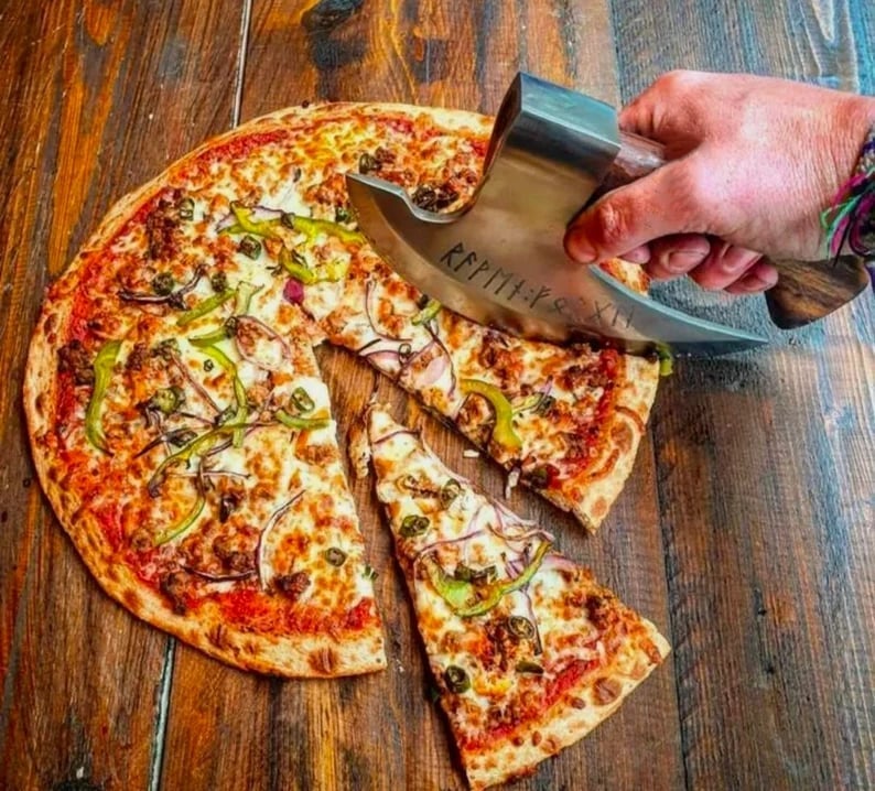 🪓Gift to Him - Viking Hatchet Handmade Pizza Cutting Axe🎁BUY 2 FREE SHIPPING