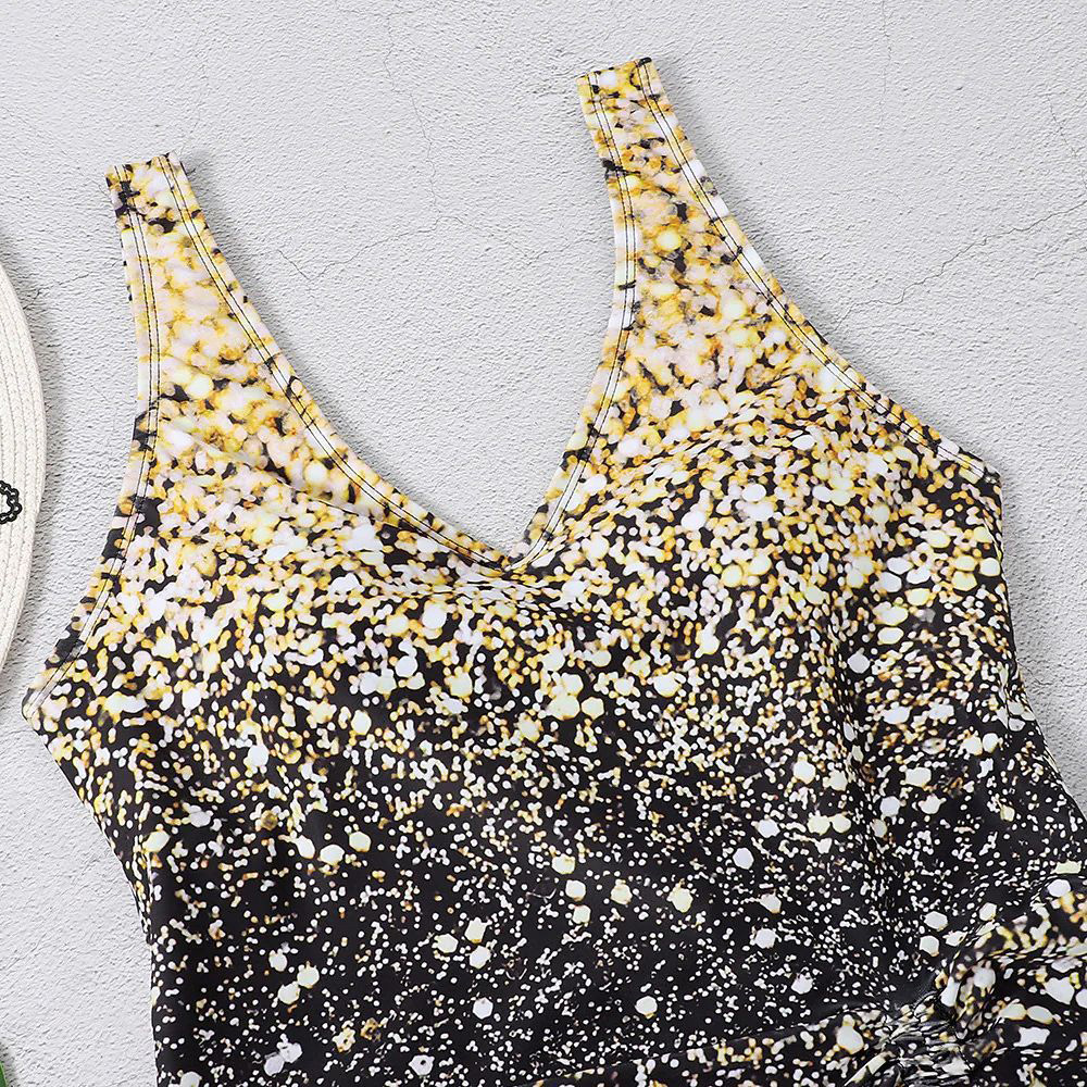 Castillotigo™ Traje de baño dividido con espalda abierta y estampado sexy