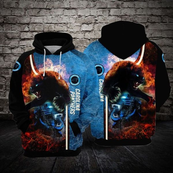 CAROLINA PANTHERS 3D HOODIE SKULL 114