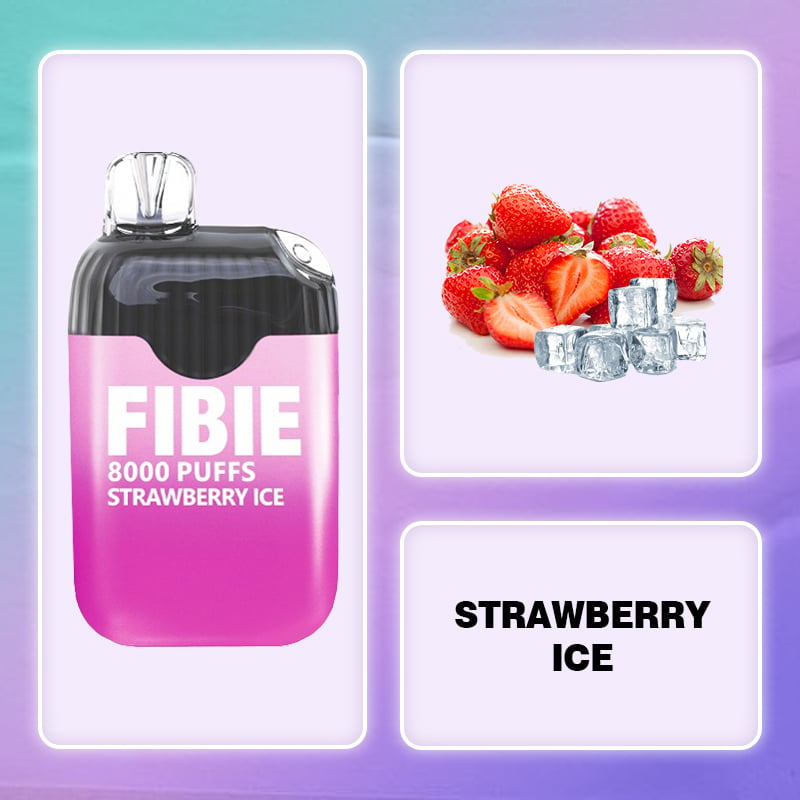 FIBIE 8000 Dual Flavors Disposable Vapor Wands(8000 PUFFS) - Strawberry--Ice