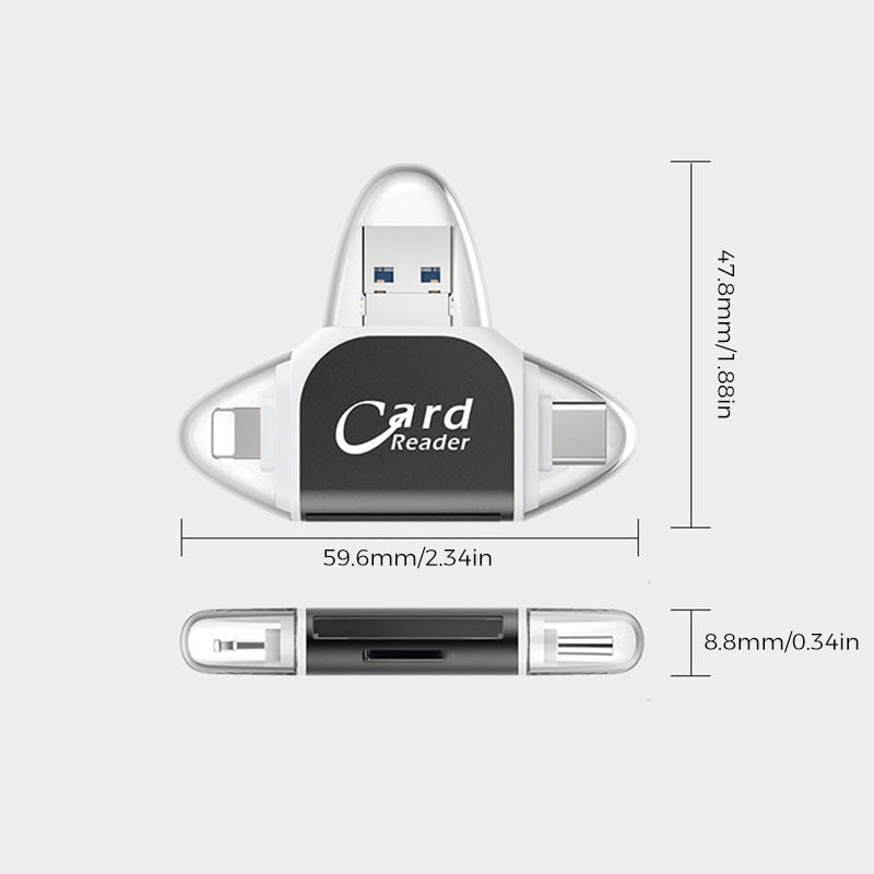 New Multi-Port 4 in 1 Universal SD TF Card Reader
