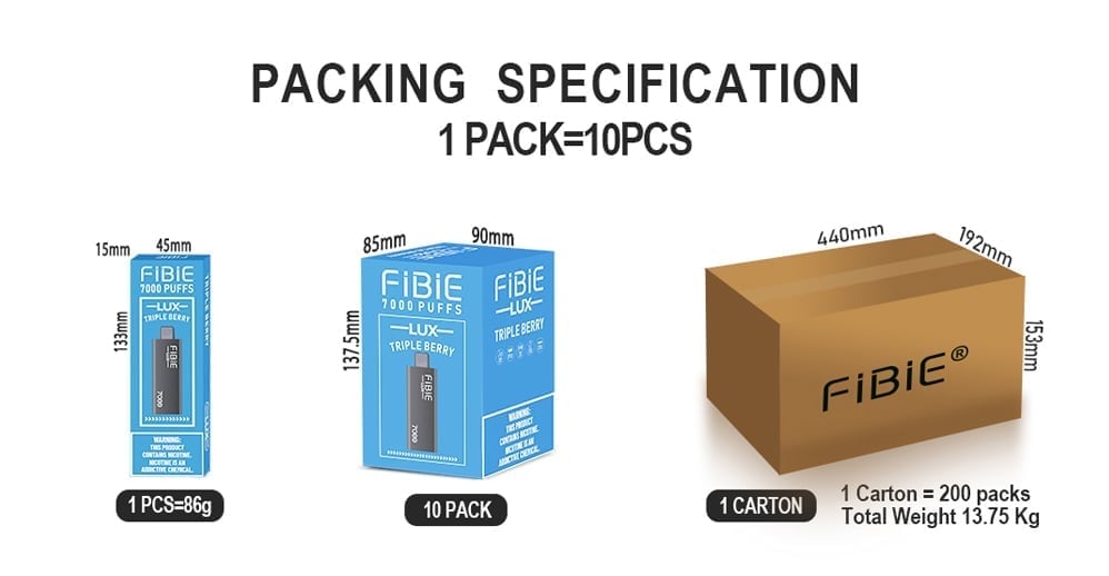 FIBIE 7000 Disposable Vapor Wands (7000 PUFFS)