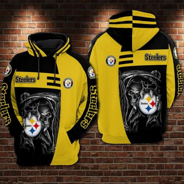 PITTSBURGH STEELERS 3D HOODIE SKULL 108