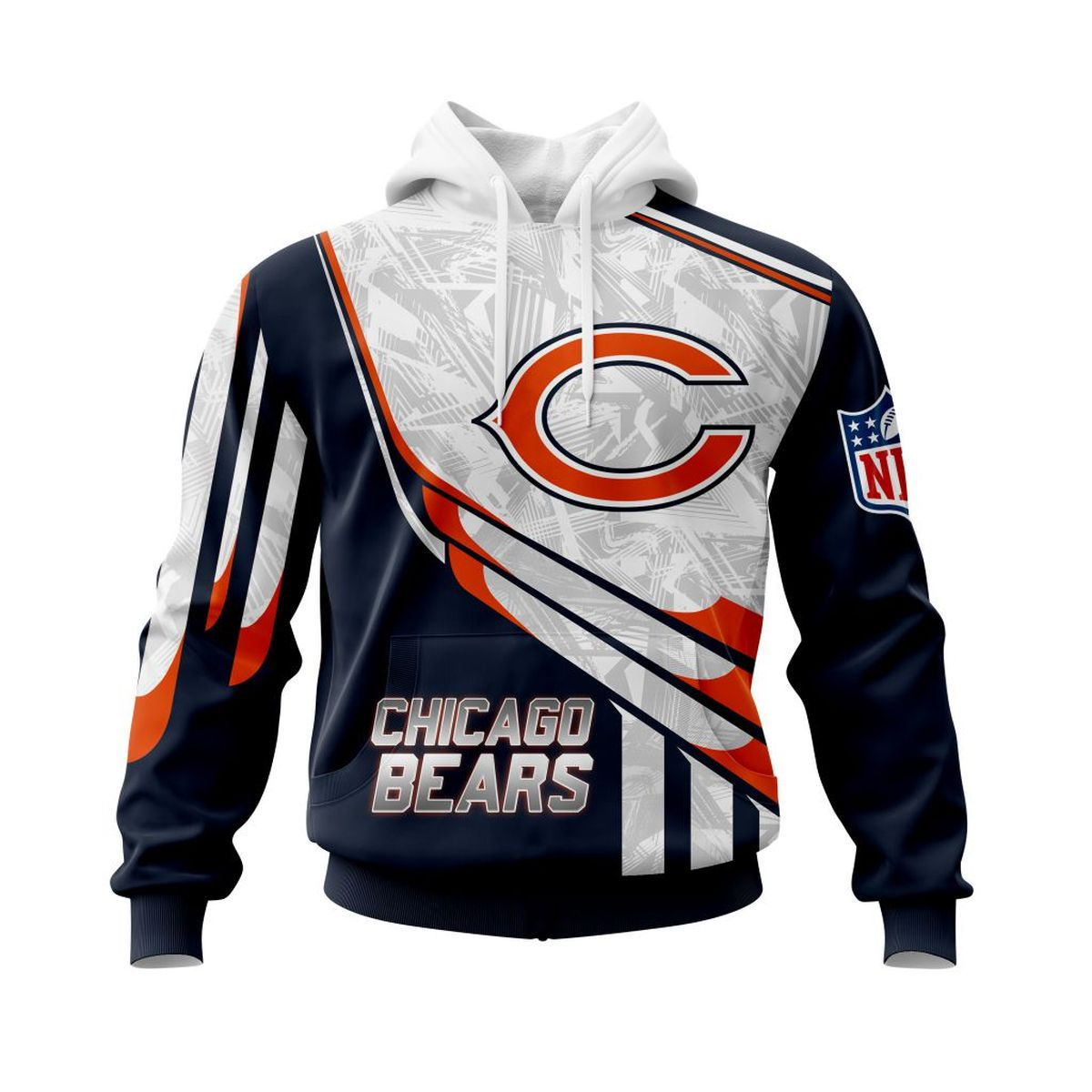 CHICAGO BEARS 3D HOODIE SKULL0801