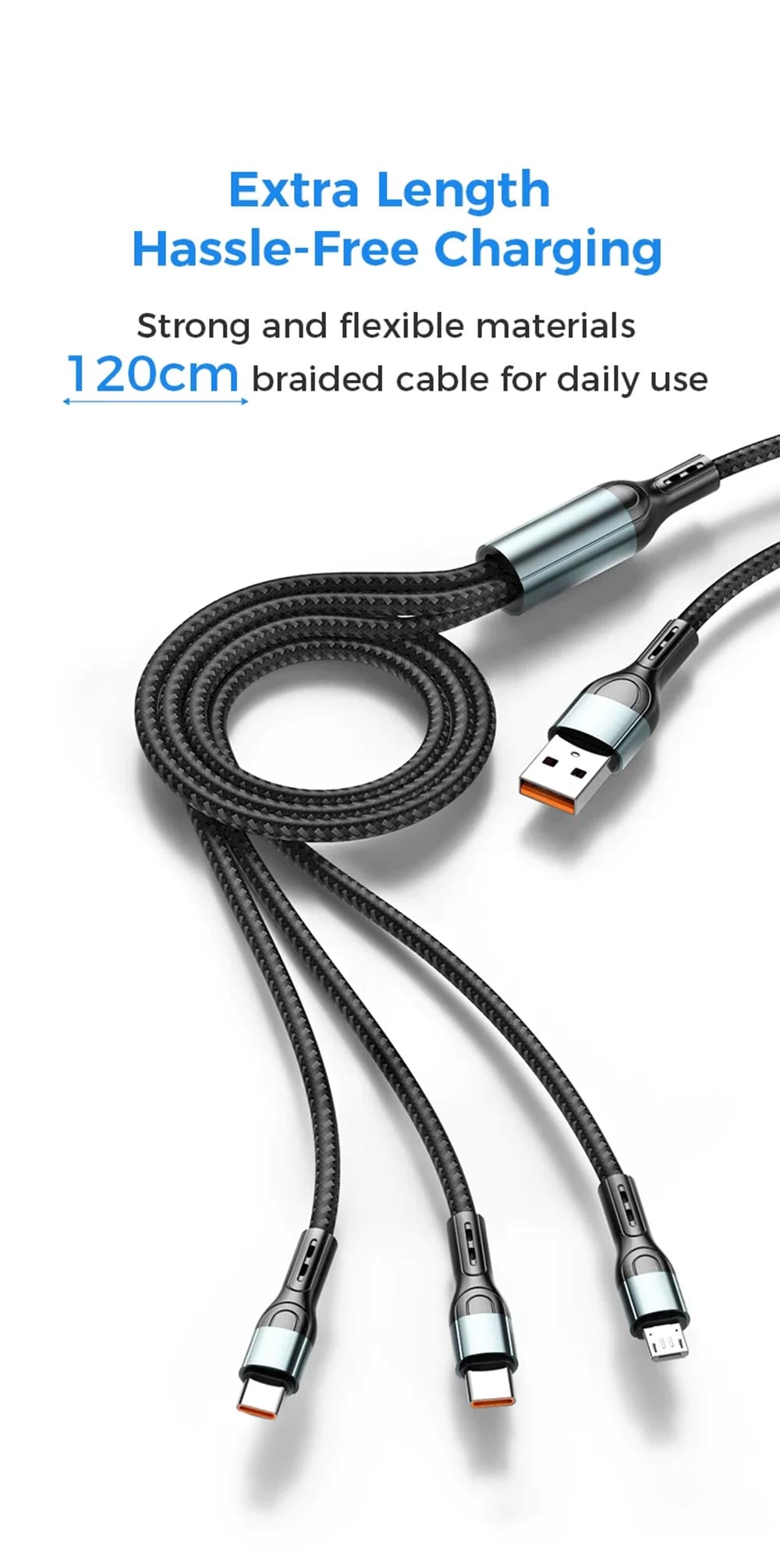 Vapepie 3-in-1 Upgrade Fast Charging Cable Detailed Image 4