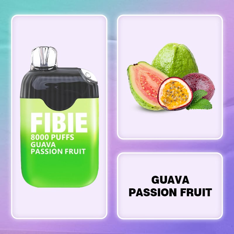 FIBIE 8000 Dual Flavors Disposable Vapor Wands(8000 PUFFS) - Guava-Passion-Fruit