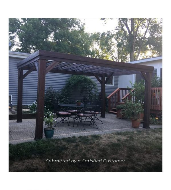 14ft×10ft Brockton All Cedar Pergola, Durable, Quality Supported Structure, Wind Resistant up to 100MPH, Rot Resistant, Electrical Outlet with USB, Deck, Garden, Patio