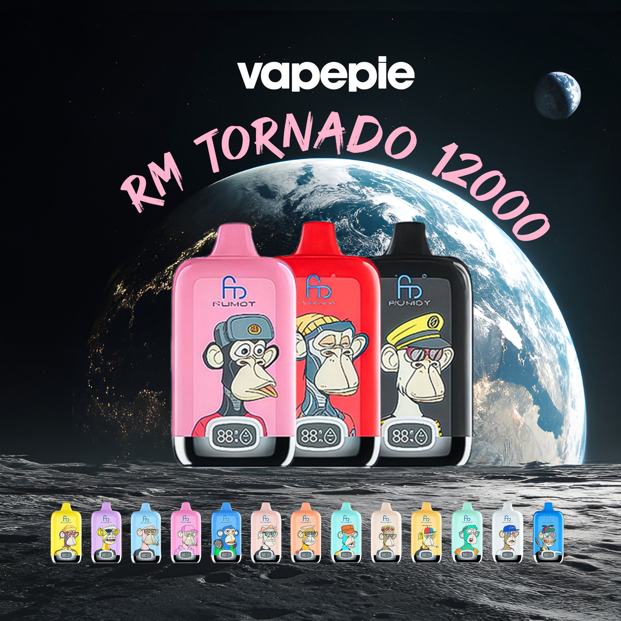 RM Tornado 12000 Puff Vape – Rechargeable Disposable with LED Screen & Flavor Boost