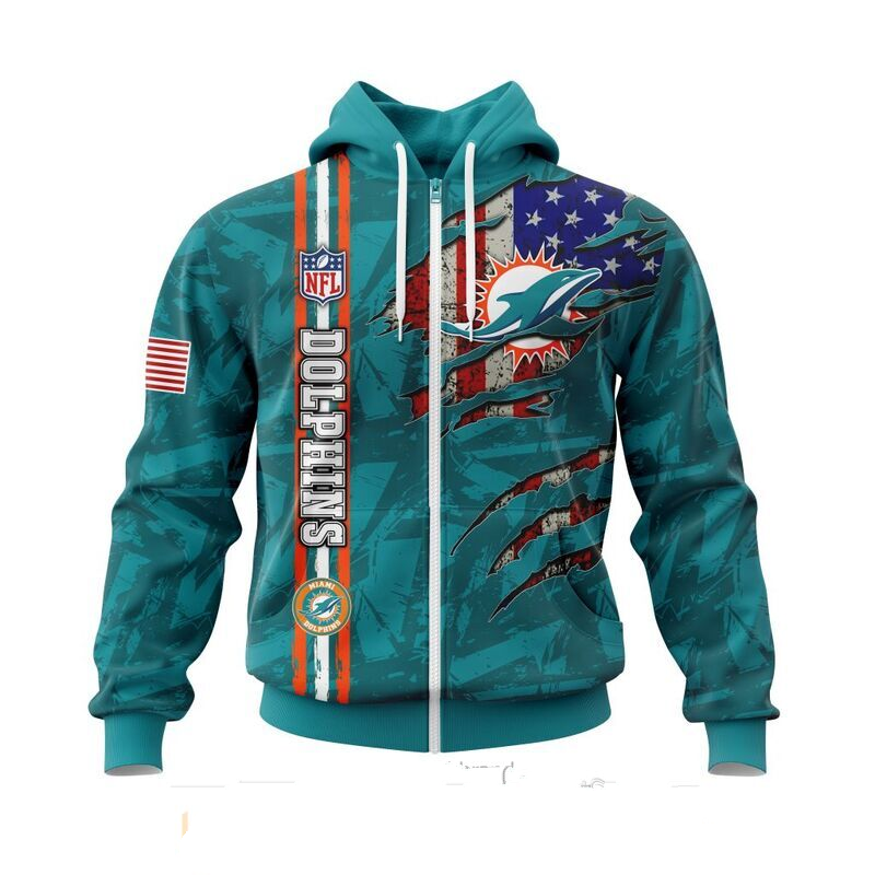MIAMI DOLPHINS 3D HOODIE SKULL0802