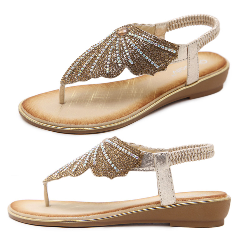 Castillotigo™ Nuevas sandalias de diamantes de imitación de alas de verano